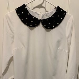Forever 21 Studded lapel blouse